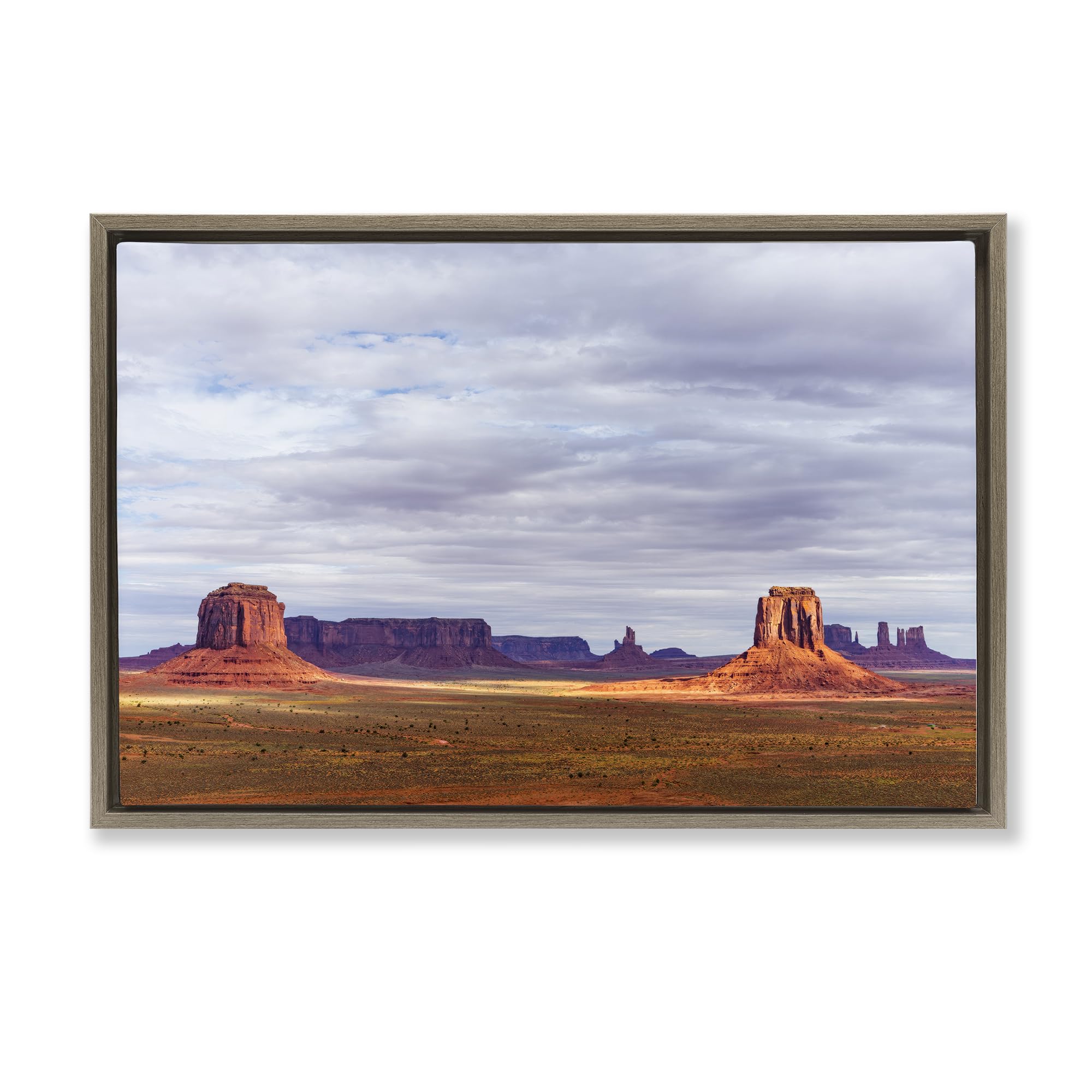 Stupell Industries Montalcino Elm (Textured) 'Monumental Desert Buttes & Mesas'| Floating Frame Canvas Art