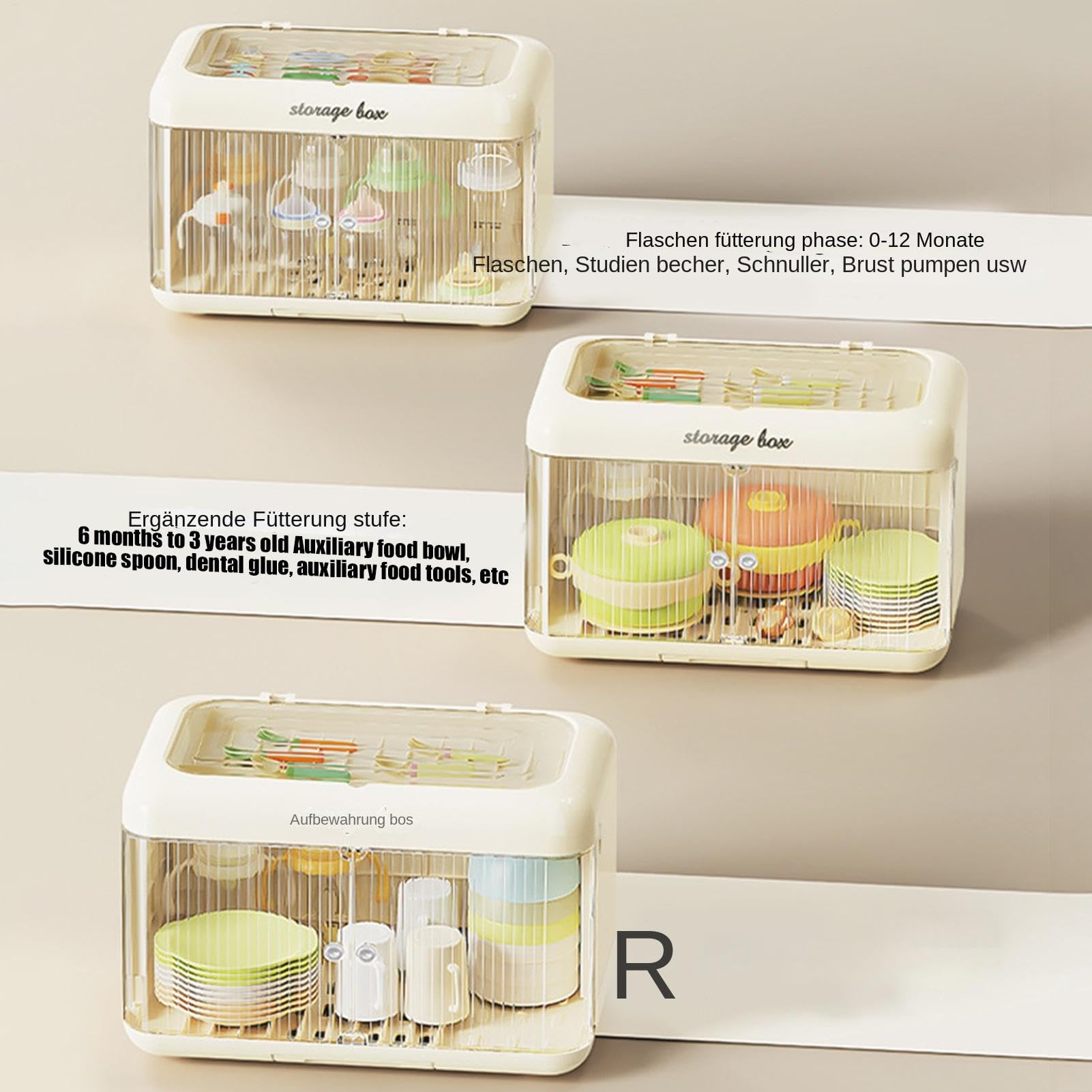 Organisateur de biberons, boîte de rangement pour bouteilles de lait Grand | Support de sèche-bouteille Transparent anti-poussière,