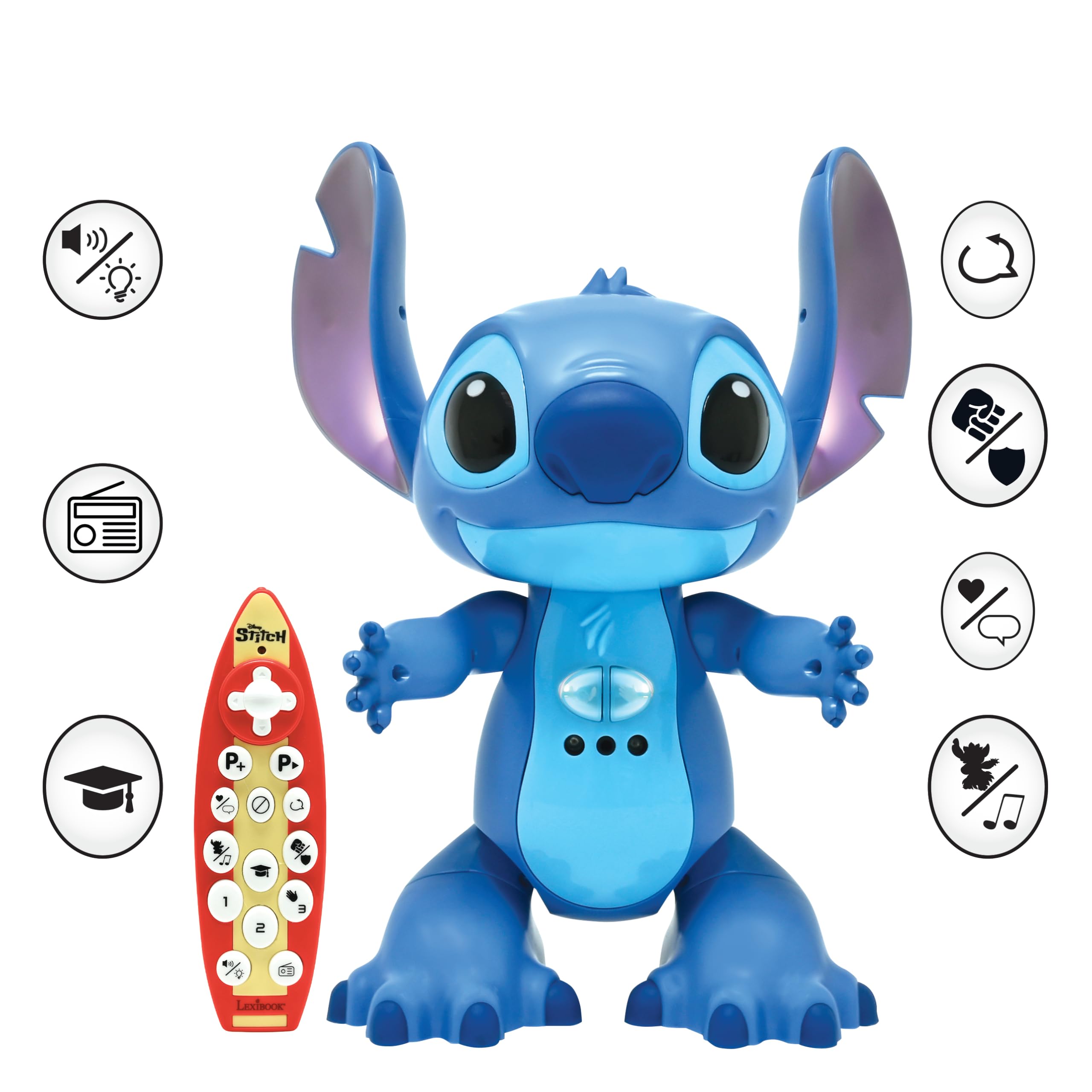 LEXIBOOK, Disney Stitch, Bilingual French English Interactive Toy, Gesture and Remote Control, Reacts to Touch, Programmable - Image 2