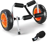 Vista 1 de VEVOR Carrito para Kayak, Capacidad de Carga de 250 libras, Carretilla Plegable para Kayak de Aluminio con Ruedas de Neumáticos Sólidos de 10
