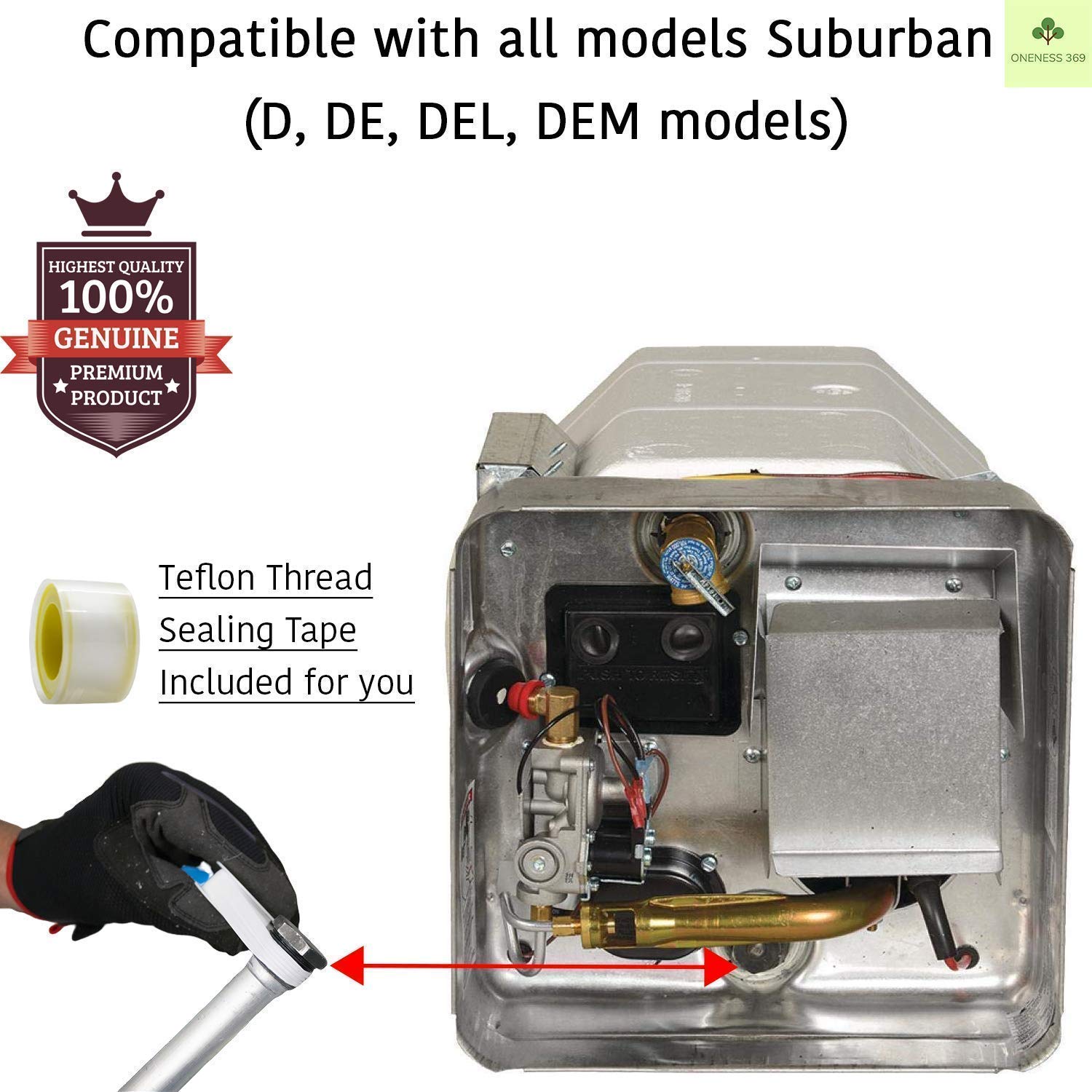 ONENESS 369 (2 Pack) Anode Rod for RV Water Heater Suburban Dometic