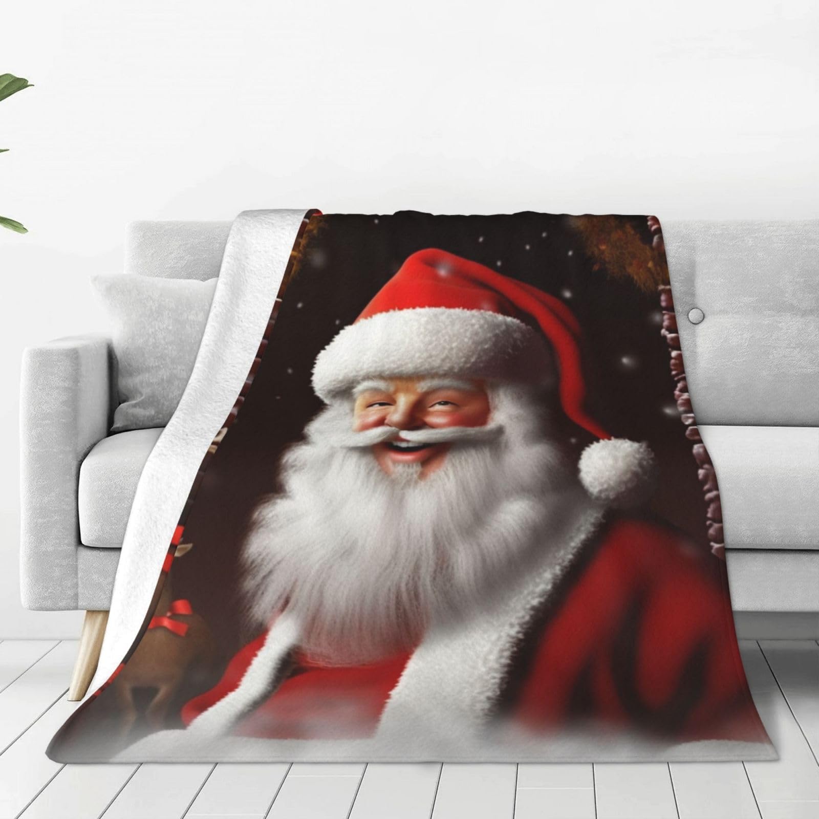 Plaid micro polaire Père Noël pour des soirées cocooning au salon