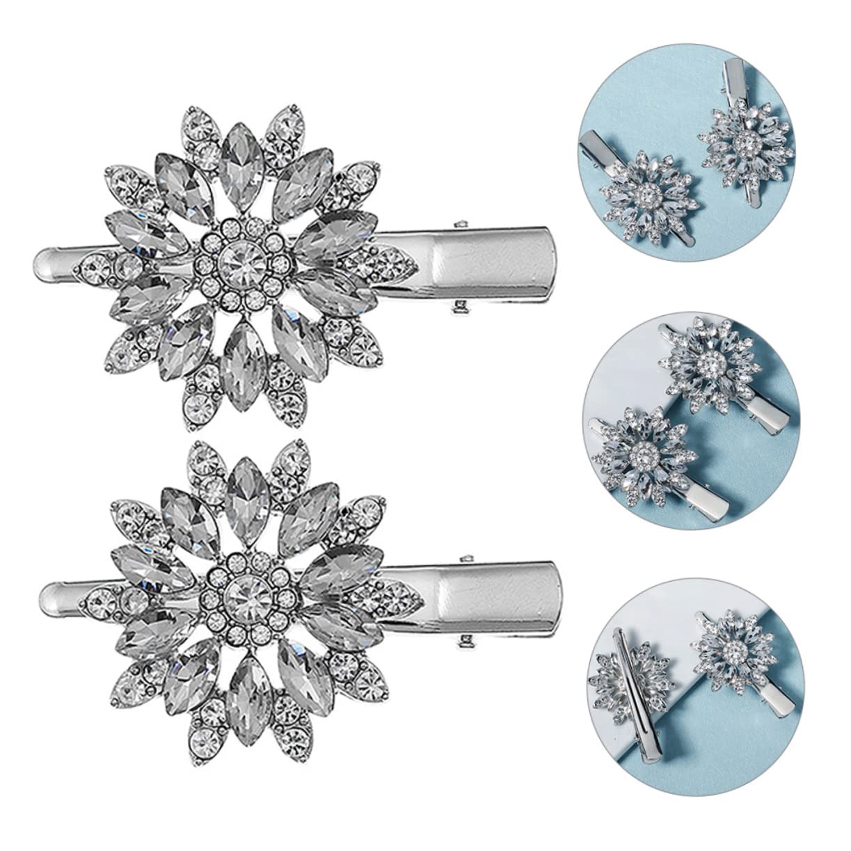 minkissy 10piezas Clip De Pelo De Diseño De y Rhinestone Horquillas De Metal Duckbill Para Mujeres y Accesorios Elegantes Para Peinados y