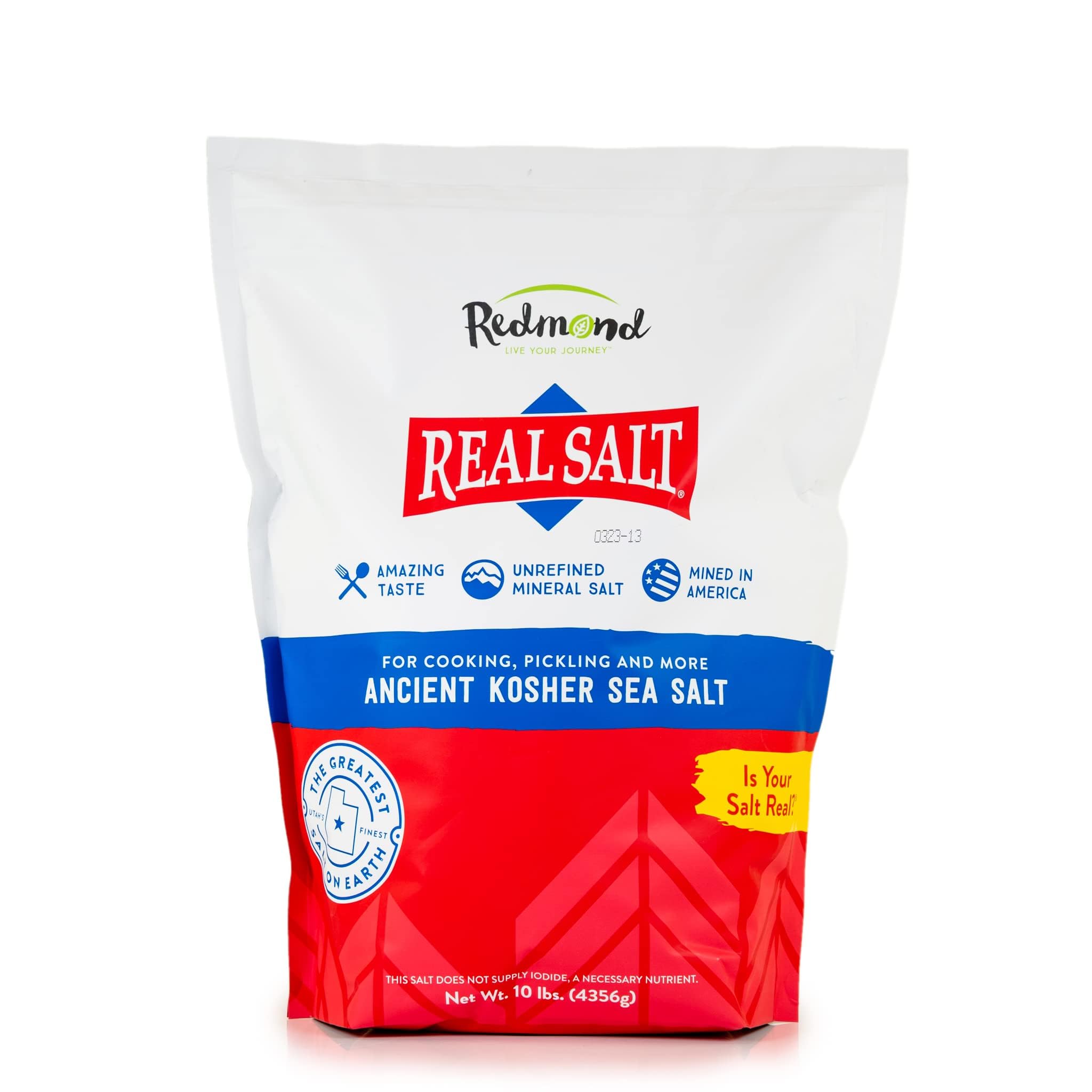 REDMONDReal Salt Kosher – Natural Unrefined Gluten Free Kosher grind, 10 LB Bag