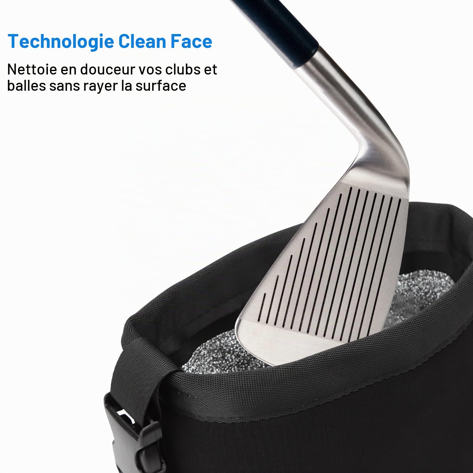 Sac de Nettoyage pour Club de Golf et Balle de Golf Clip Amovible Lavable en Machine nettoie Les