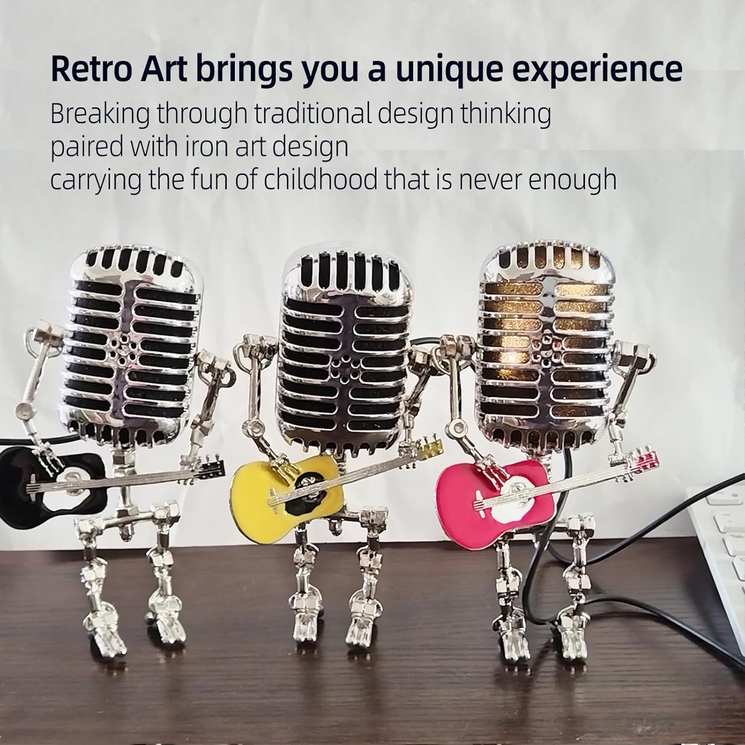 Guitar Lamp - Punk Vintage Art Light,Unique Desk Art Decoration,Cute Gifts for Guitar Lovers, Music Lover and Men (Red) - Image 3