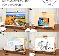 Vista 6 de MEEDEN Caballete grande para tablero de dibujo, madera de haya maciza, marco en H, caballete ajustable para artistas, adolescentes y pintores