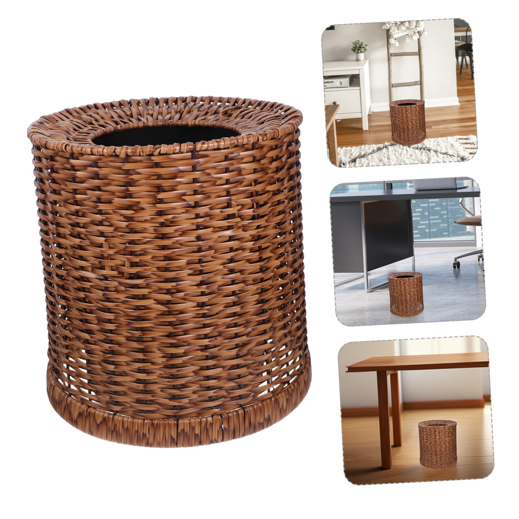 Alipis Cestino Decorativo Per Rifiuti in Rattan Leggero Cestino Per La Carta Da Cucina Borsa Nascosta Articoli Per Ufficio