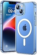 CANSHN Magnetic Case for iPhone 13 and iPhone 14 Compatible with MagSafe Wireless Charging, Never Yellowing, Shockproof Mobile Phone Case, Protective Case, Scratch-Resistant Transparent Back,