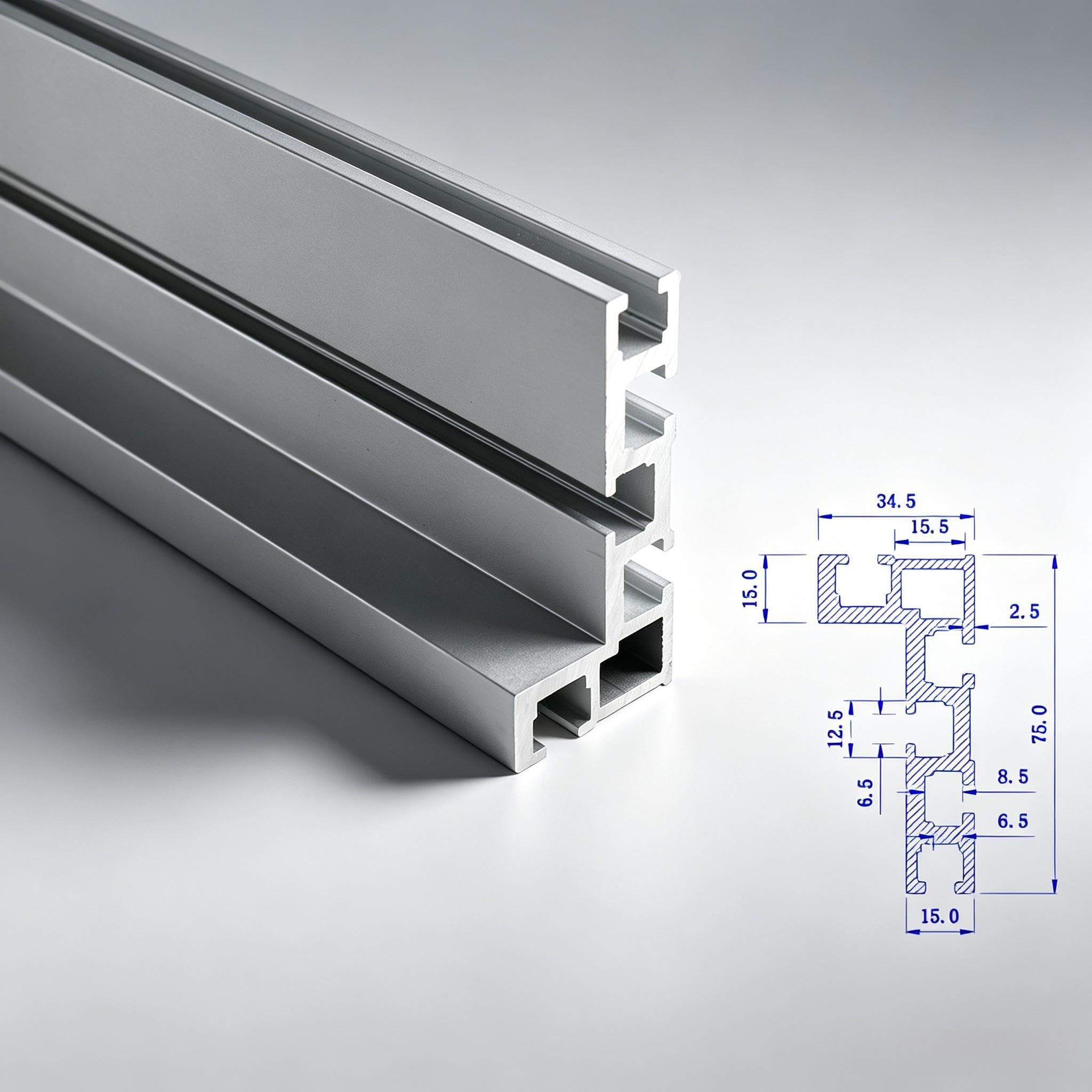Rail à onglet à rainure en T 75 - Type 1200 mm - En aluminium - Rail de guidage à rainure en T - Pour bricolage, travail du bois, scie circulaire de table - Mini rail en T pour fixation de