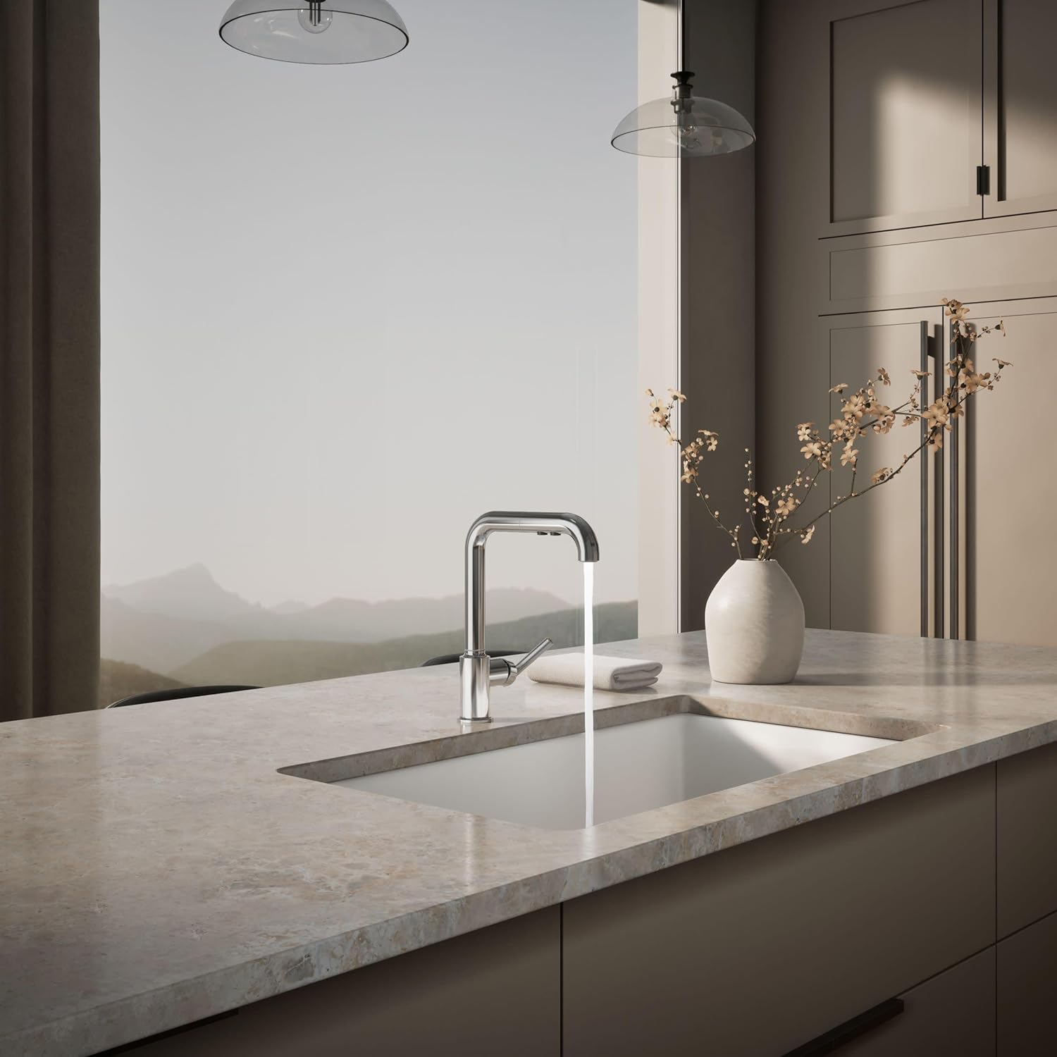 KOHLER Kitchen Faucet, Pull-out, Purist, Polished Chrome
