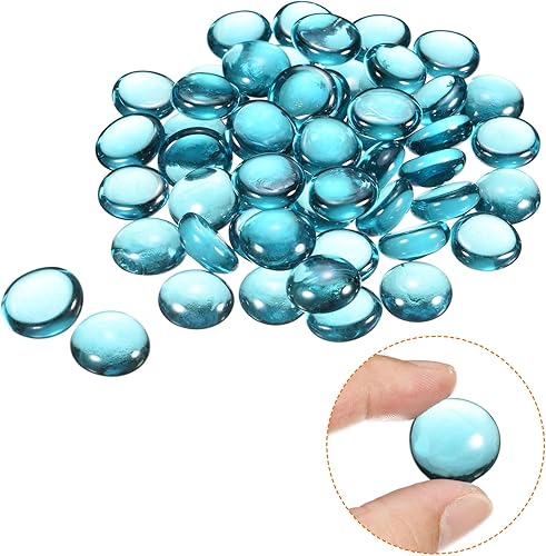 Miniatura 5 de MECCANIXITY Mármoles de vidrio plano de 0.669-0.748 in, piedras decorativas azul oscuro transparente, cuentas de vidrio, relleno de jarrón de roca