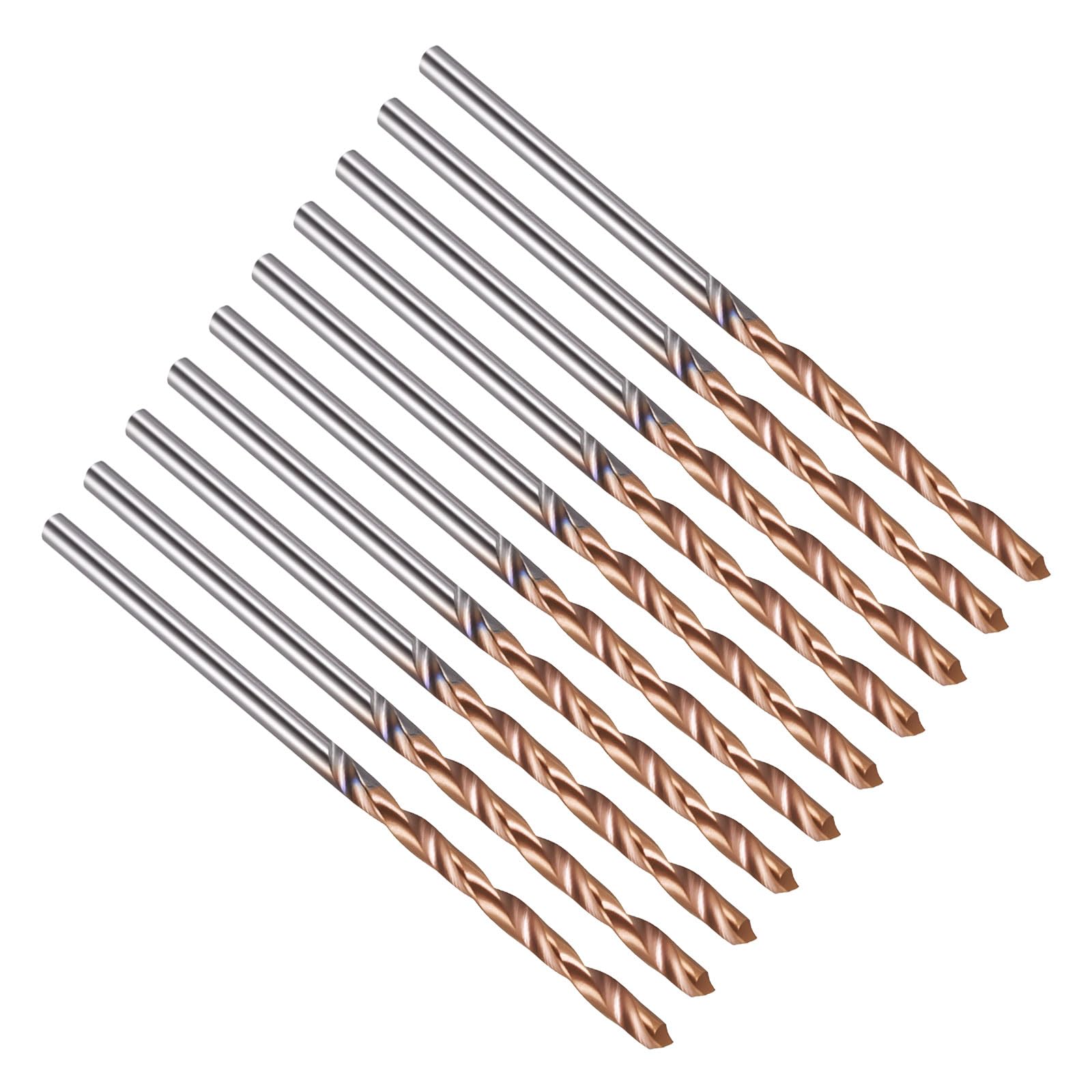PATIKIL 1.7mm Drill Bit, Carbide Twist Jobber Bits Straight Shank 130° for Drilling Hard Metal Alloy Steel Stainless Steel Titanium Alloys - 10 Pack