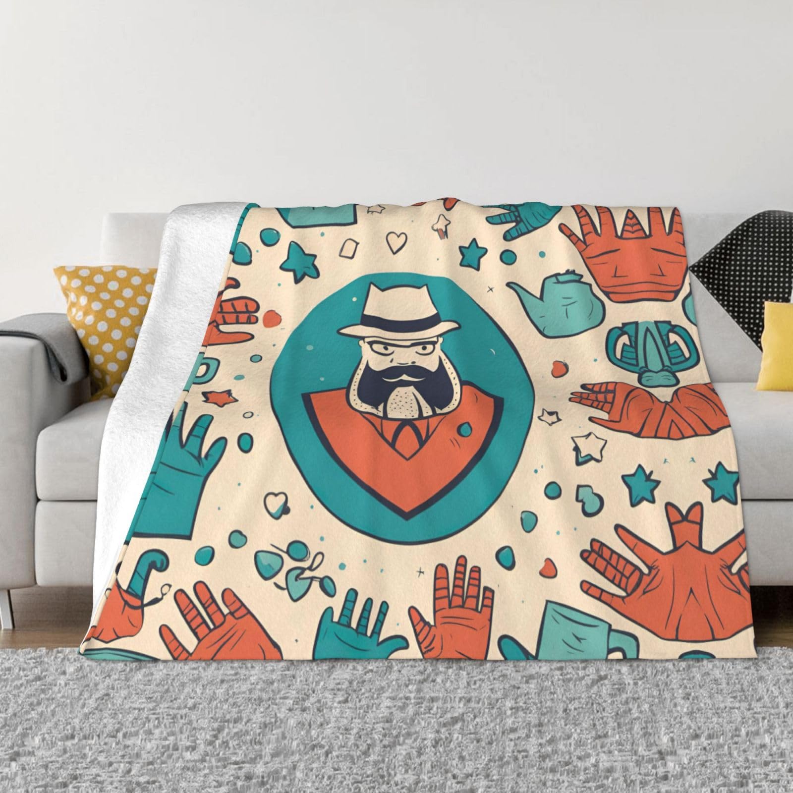 Couverture microfibre moelleuse premium lit double quatre saisons