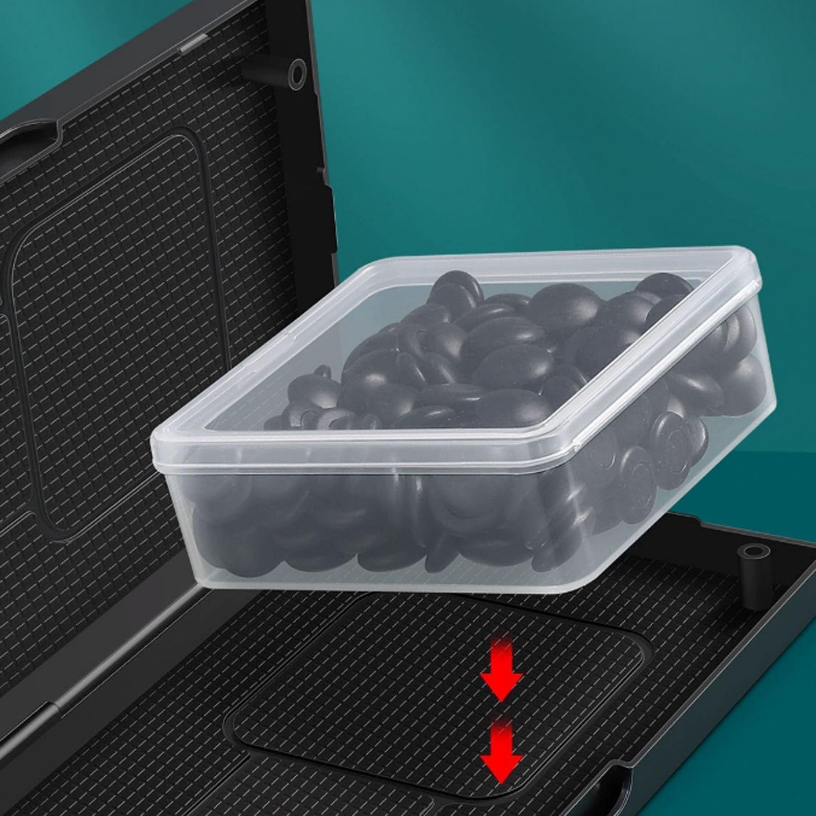 Grand Jeu de Go magnétique avec Pierres convexes Simples, Plateau de Voyage Pliable et Portable(Go,d)