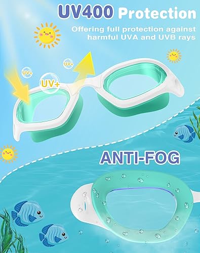 Miniatura 3 de Gafas de natación para niños en color caramelo de doble tono Blanco