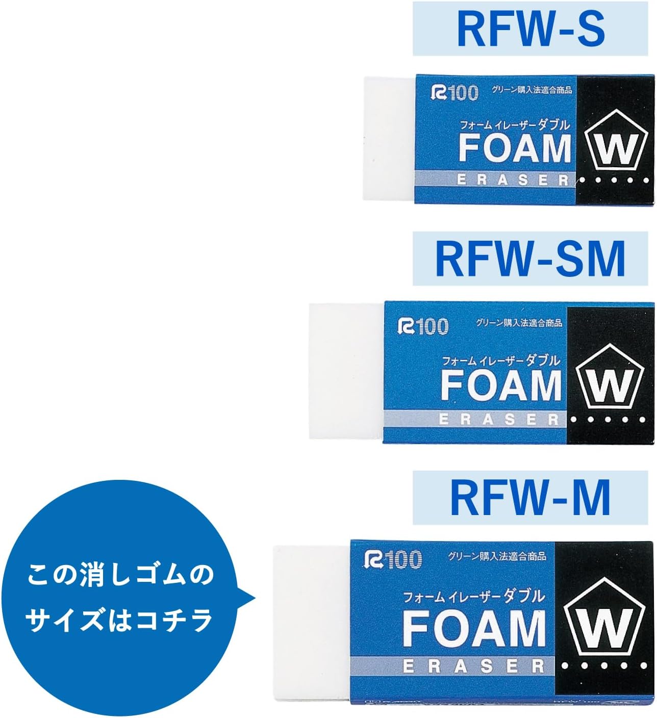 Sakura Crepas Eraser, Foam Eraser, Double 100, 20 Count RFW100-20