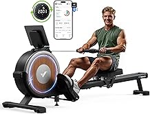 MERACH Rowing Machines for Home, Magnetic Rowing Machine with 16 Levels, Rower Machine of Quiet Resistance, Dual Slide Rail with Max 350lbs Weight Capacity, App Compatible