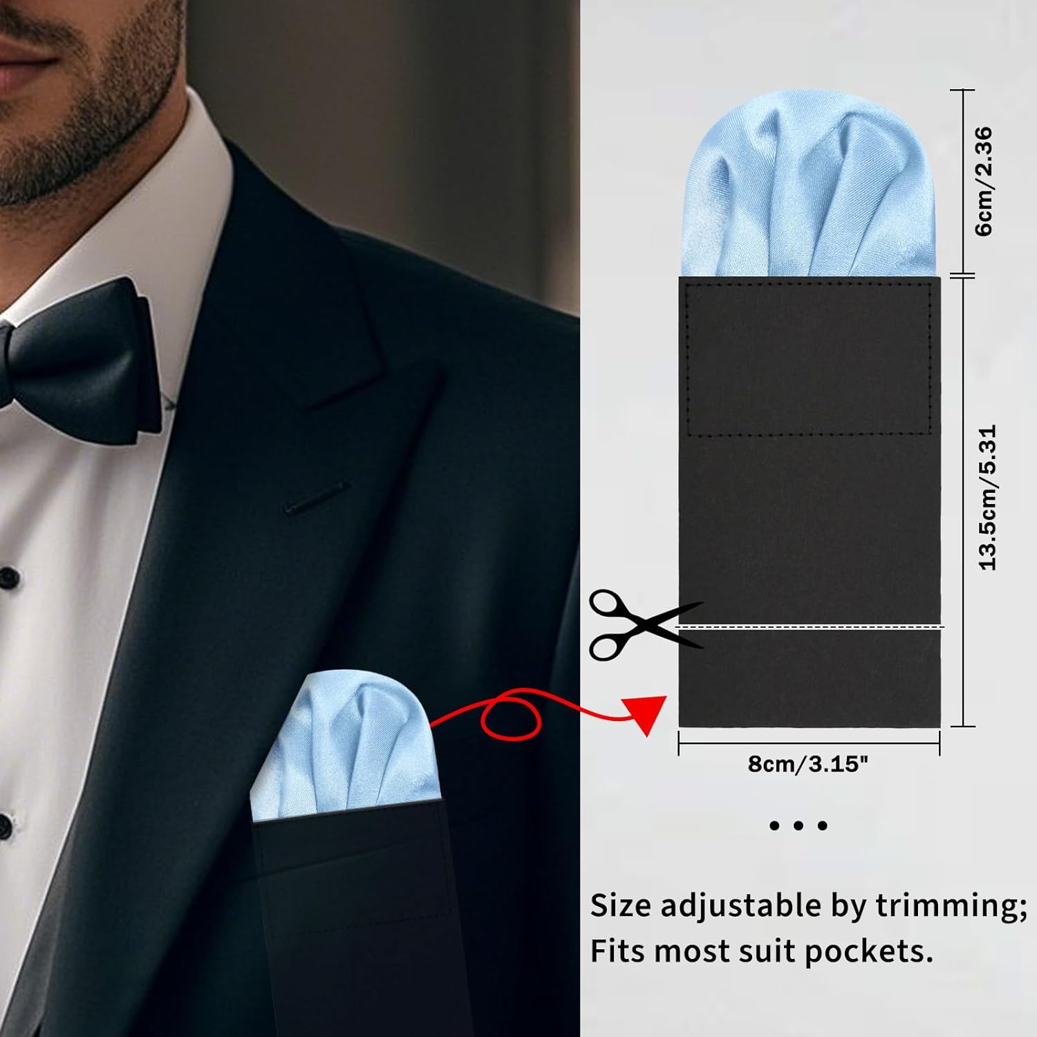 Pocket Squares for Men Prefolded Pocket Handkerchief for Suit Jacket Tuxedo Accessories - Image 5