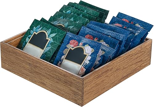 Restaurantware Eco Display - Contenedor de condimentos de bambú de 7 x 7 x 2 pulgadas, 1 caja grande para especias  resistente a las astillas, para