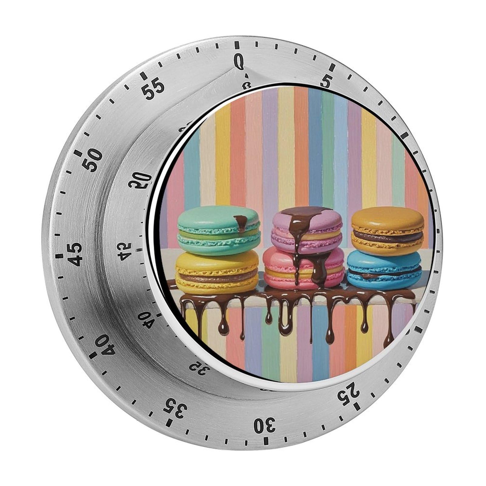 Macaron Art Printed Waterproof Christmas Timer with Loud Alarm Outdoor Timer for Cooking Exercise Baking