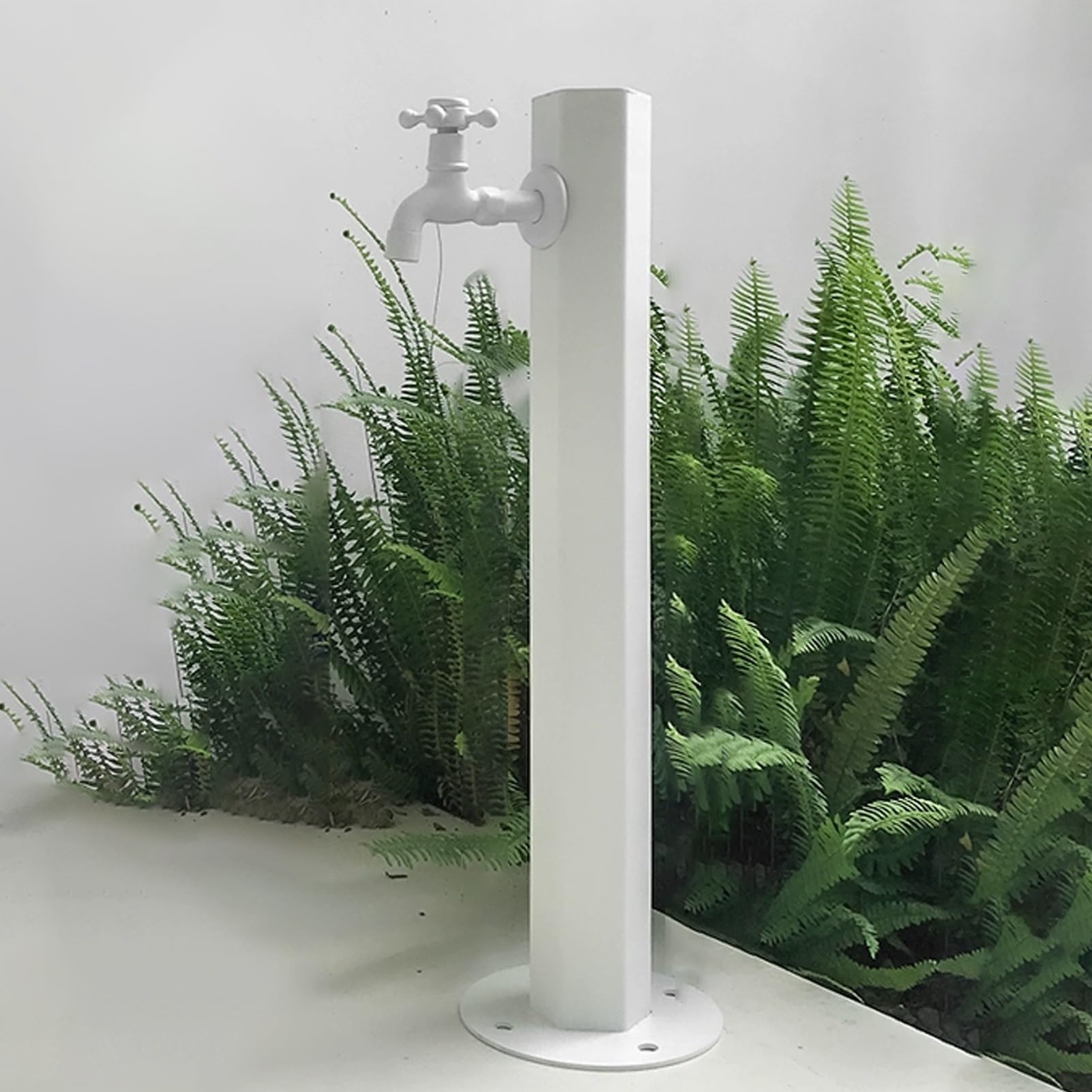 WOTZOV Faucet Water Column,Outdoor Garden Water Column - Freestanding Post Faucet With Double Outlet Hydrant For Courtyard - Vertical Water Dispenser，White E 60CM/23.6IN