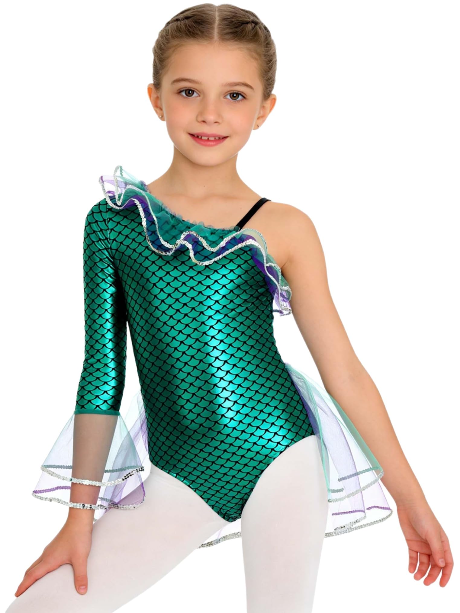 Freebily Vestido De Sirena para Danza De Ballet Niñas Maillot Tutú De Ballet Gimnasia Patinaje Disfraz De Baile Actuación
