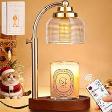 Candle Warmer Lamp Remote Control, Timer and Dimmer, Birthday Gifts for Women Mom Sister, House Warming Gifts Vintage Home Decor, Adjustable Height Wax Melt Warmer for Jar Candles with 2 Bulbs