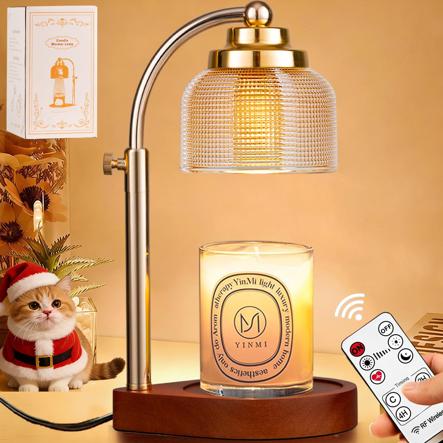 Candle Warmer Lamp with Remote Control, Timer & Dimmer, Adjustable Height
