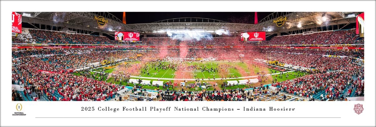 2025 CFP Champions, Indiana Hoosiers - Unframed Poster by Blakeway Panoramas