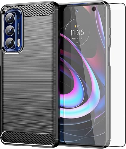Miniatura 10 de Asuwish Funda protectora para Motorola Moto Edge 2021MotoEdge 5G UW con protector de pantalla de vidrio templado y accesorios delgados y suaves para