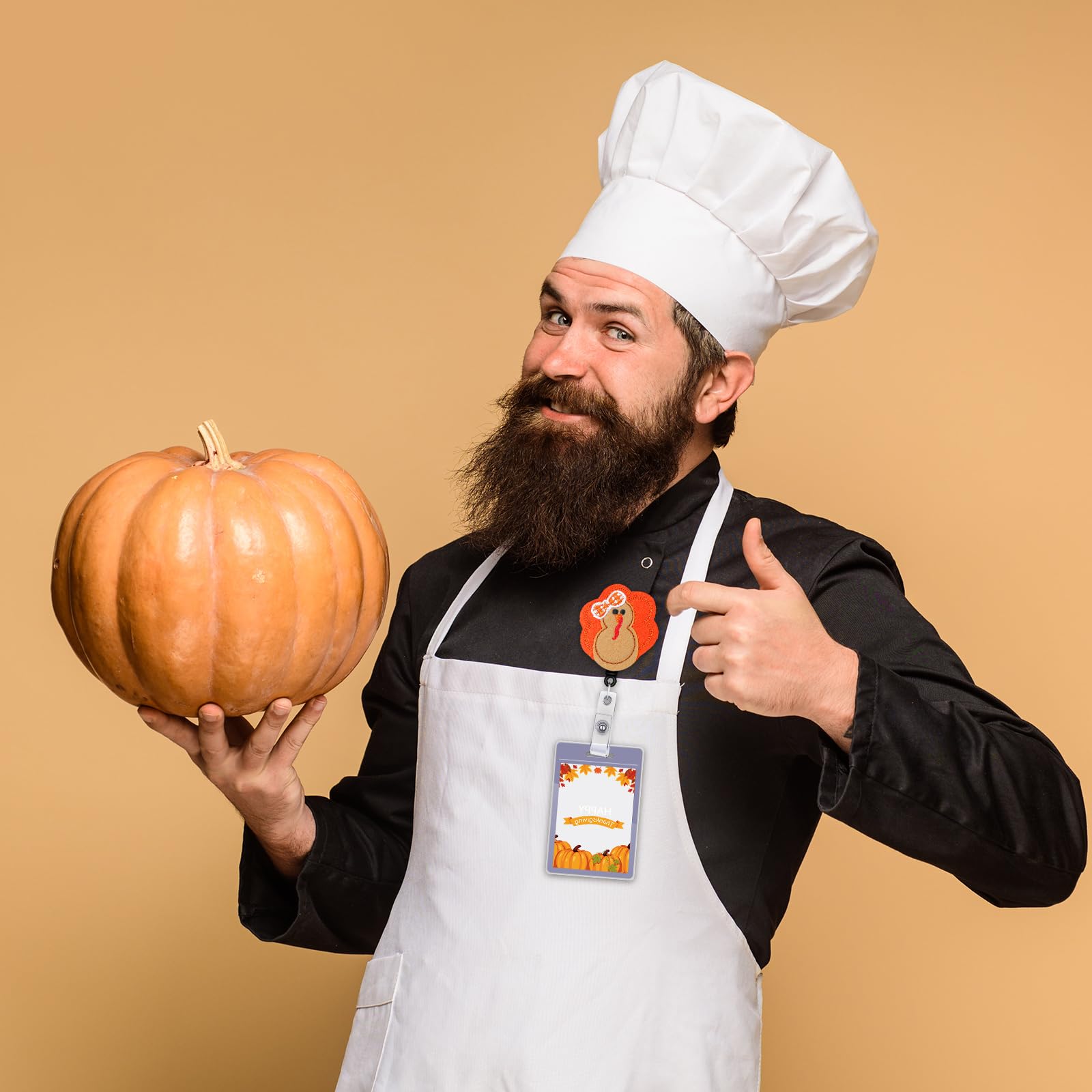 24 Thanksgiving Felt Badge Reels - Turkey Pumpkin Fall Theme Retractable ID Holders