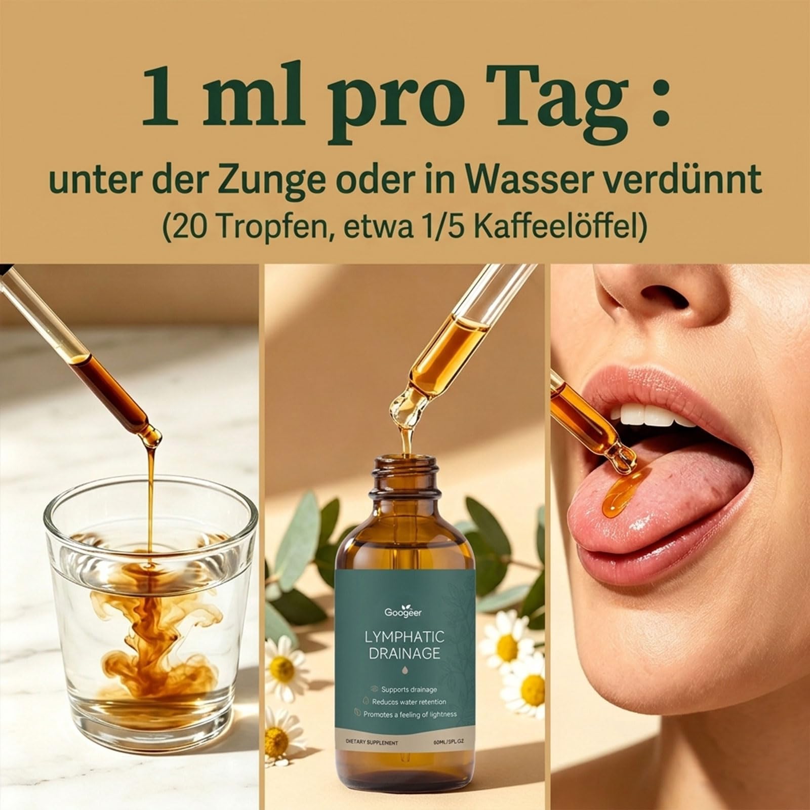 Zynea Lymphdrainage Tropfen, 2026 Neu Lymphatic Drainage Tropfen, Unterstützung des Wasserhaushalts, Natürliche Inhaltsstoffe, für Männer und Frauen (2)