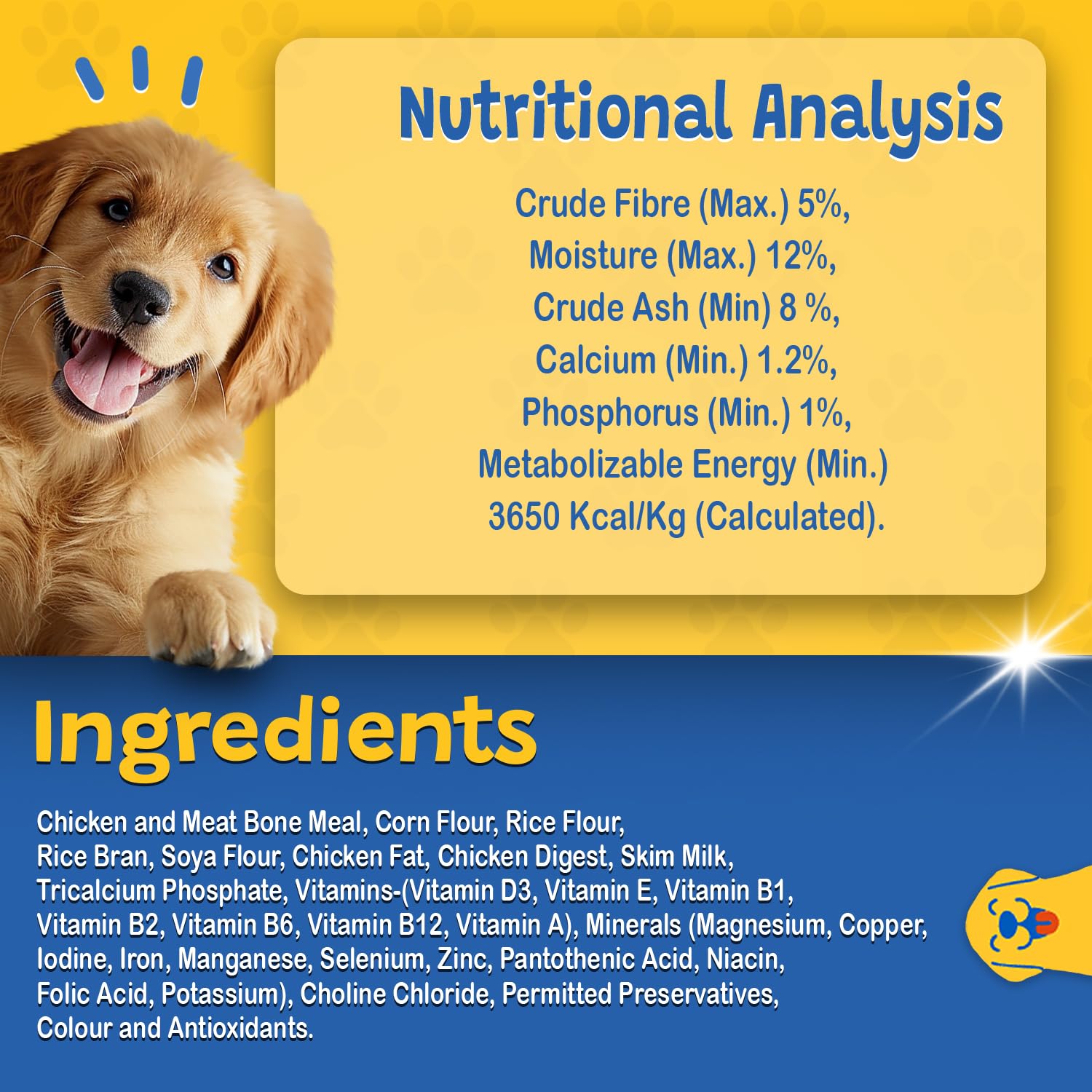 Waggies Puppy Dry Dog Food 10kg, Chicken with Vitamins, Complete Nutrition for Puppies 2–21 Months, Supports Growth, Immunity, Digestion & Healthy Skin, All Breeds