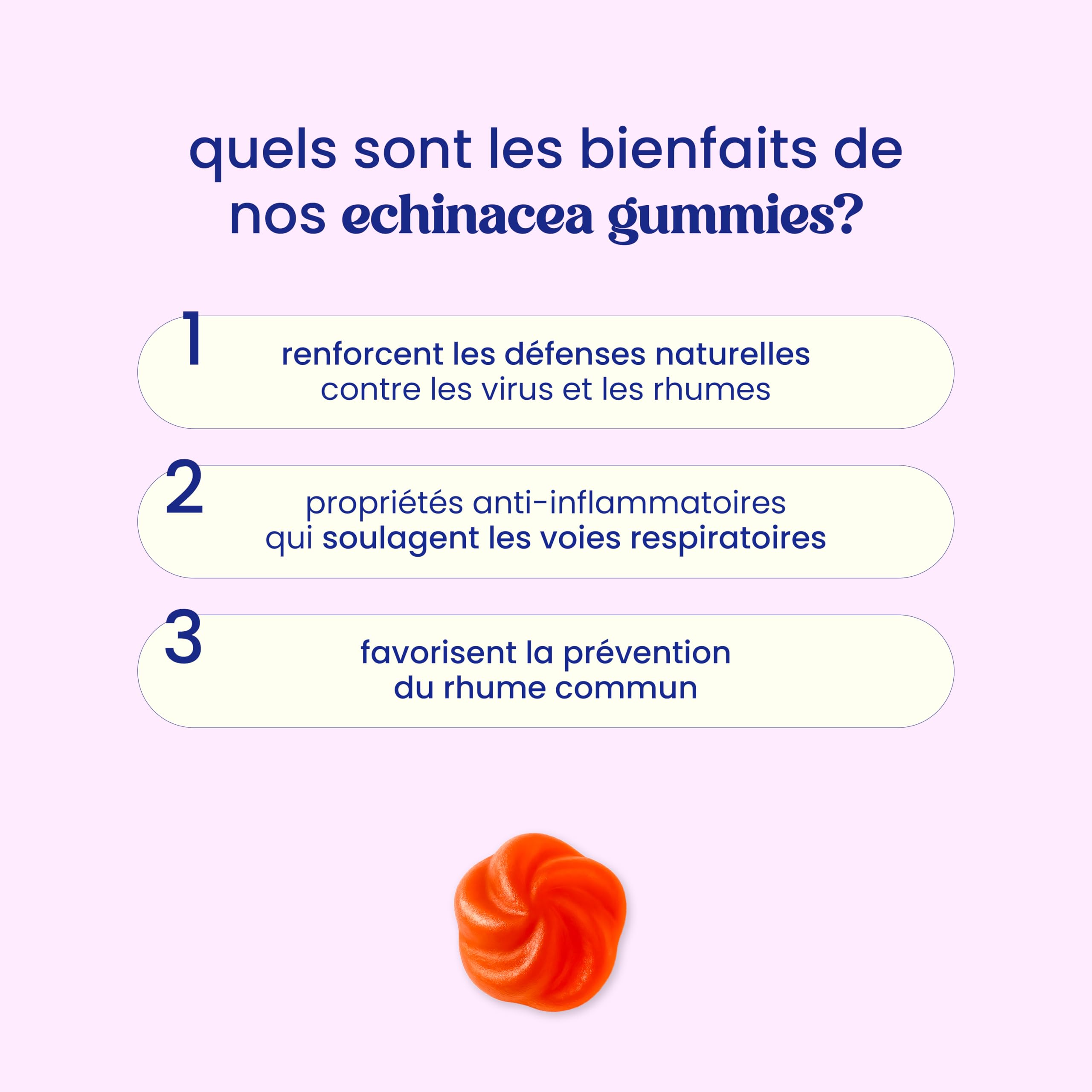 Jelly Pills Gummies Échinacée avec Vitamine C et Zinc - 70 Gummies Véganes - Sans Sucres Ajoutés - Goût Orange - Système Immunitaire