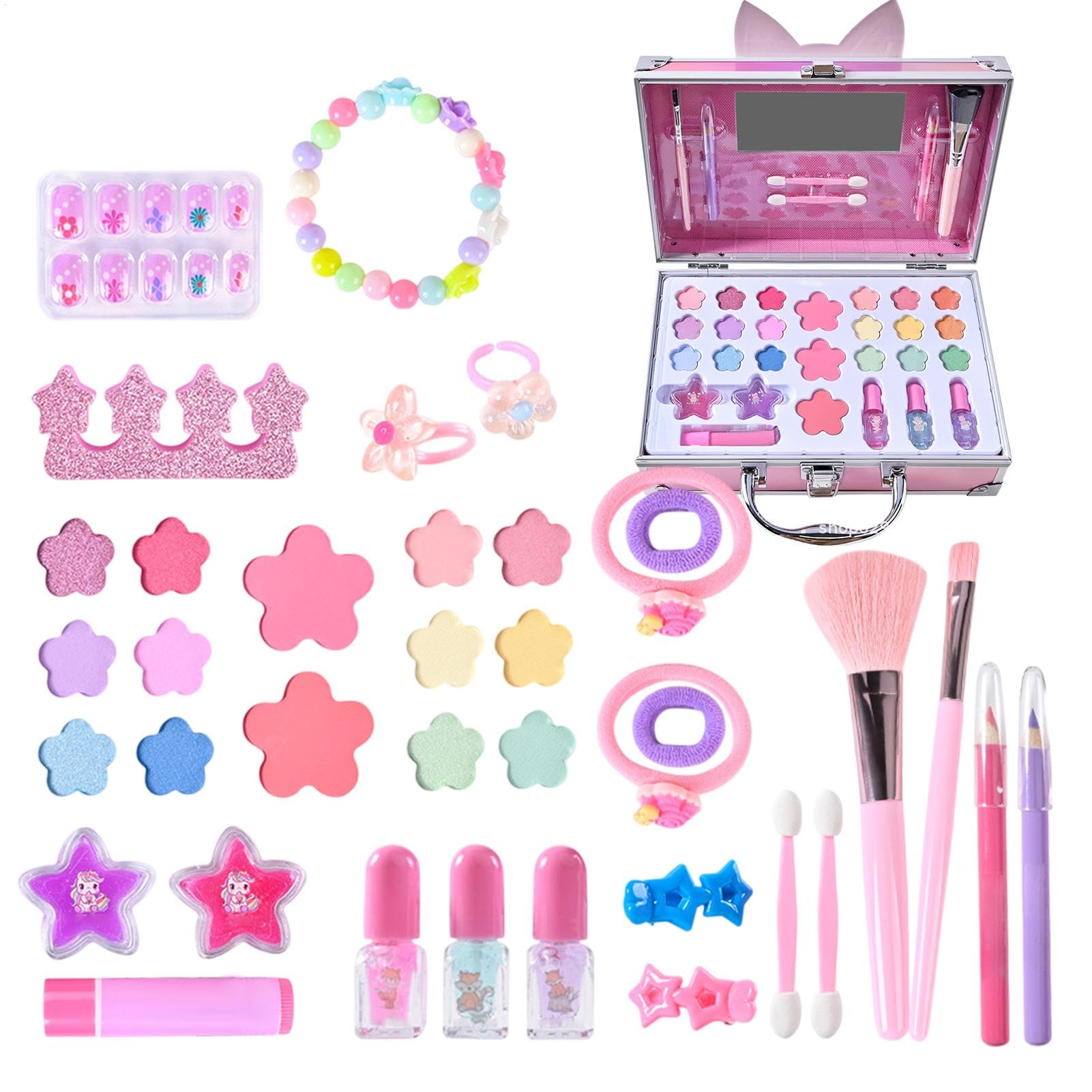 Kit per il trucco per bambini, kit per il trucco per ragazze Set di trucco | Princess Cosmetic Playset for Girls, Educational Facial Make Up Toys