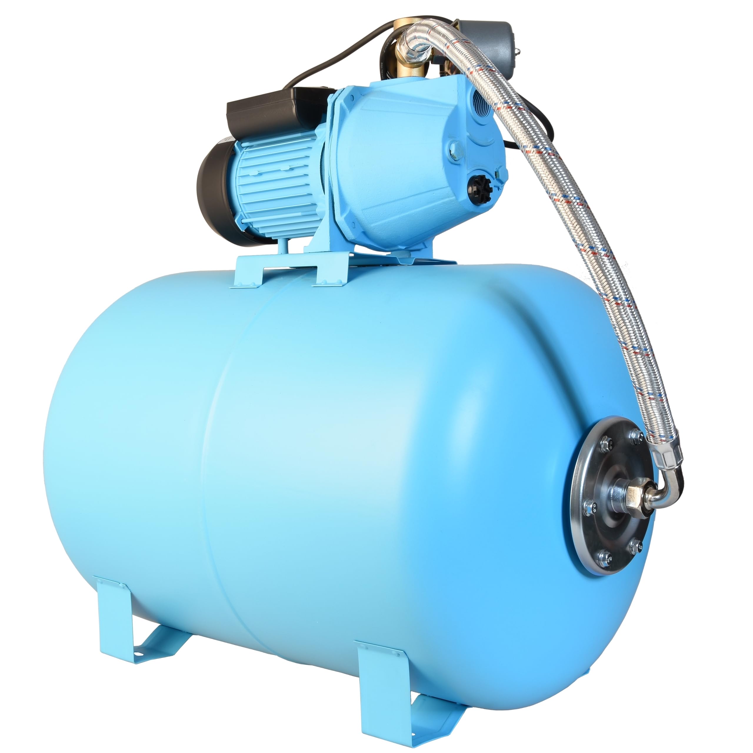 Impianto idrico domestico JET 100S - Pompa per l'approvvigionamento idrico domestico con serbatoio da 100L - Ghisa - Pompa dell'acqua (3600l/h, 1100W, prevalenza 50m) - Pompa da giardino con