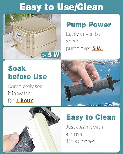 Miniatura 5 de Pawfly Piedra de aire de acuario para bomba de aire de 5 pulgadas, herramienta cilíndrica de liberación de burbujas, difusor de oxígeno para tanques