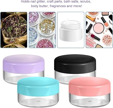 10 Gram 8 pcs Lip Balm Containers Small Plastic Containers Cosmetic Containers Sample Jars Cosmetic Jars Makeup Sample Containers for Lip Balms Lotion Powder Beauty Products
