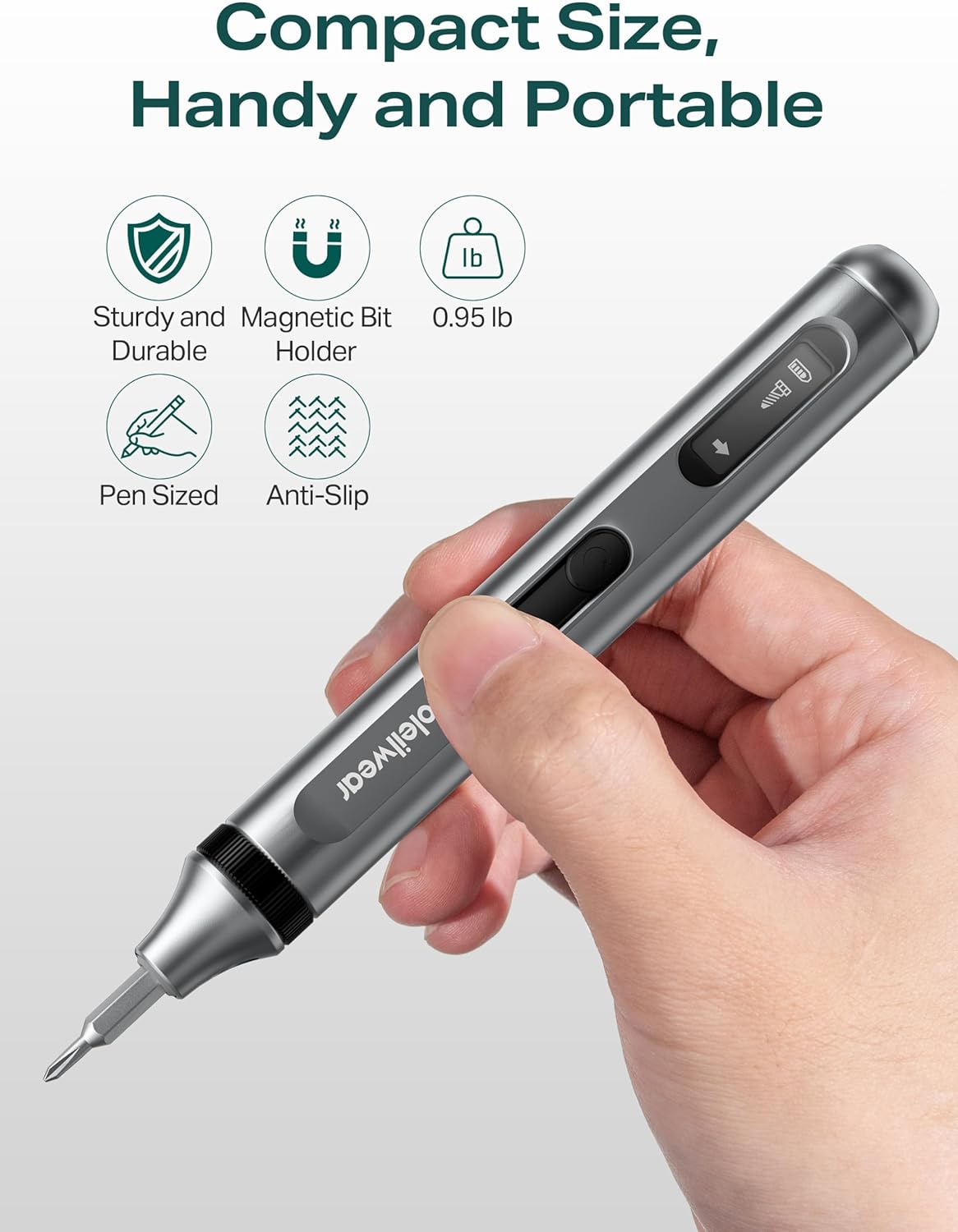 Soleilwear Mini Electric Screwdriver Set, 52 in 1 Precision Electric Screwdriver Cordless with 48 Magnetic Bits, Repair Tool Kit with Tweezers and Pry Bar - Image 7