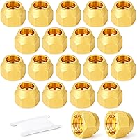 Vista 16 de GASHER 10 piezas de conector de tubo con abocinamiento SAE de latón, conector de tuerca de 1/2 pulgada para aire acondicionado, extensión de cobre