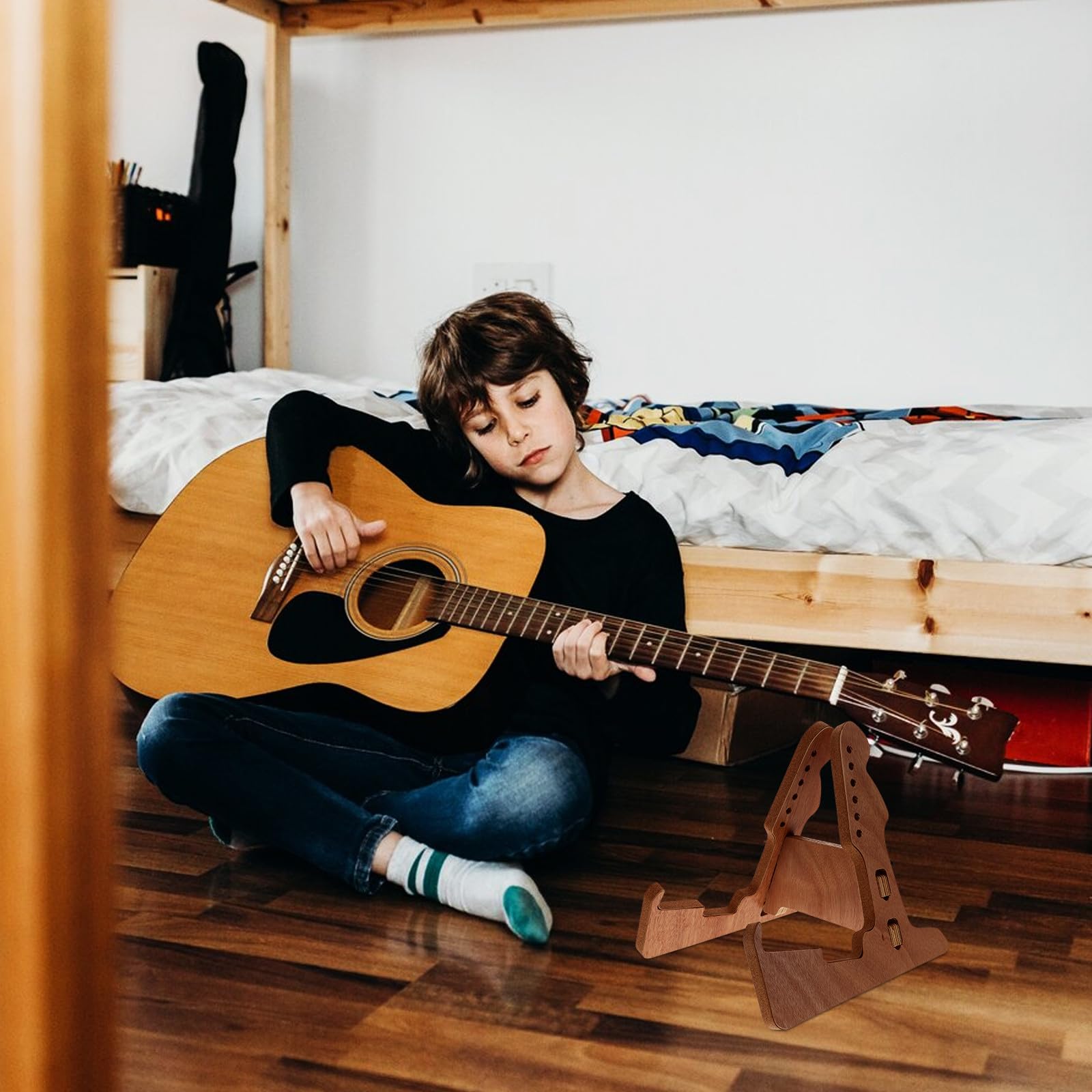 Stabiler Gitarrenständer mit Vertikalem Design und Schutzfunktion Geeignet für Bass und Pipa bei Auftritten und Anderen Veranstaltungen