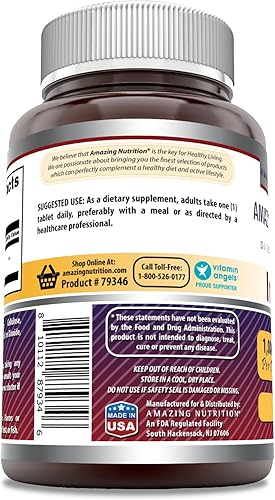 Miniatura 3 de Amazing Formulas - Suplemento de inositol de 1000 mg  Tabletas  Sin OMG  Sin gluten  Fabricado en Estados Unidos (1 paquete, 60 unidades)