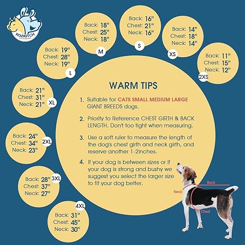 ROZKITCH Dog Fleece Sweater — side view showing full product dimensions