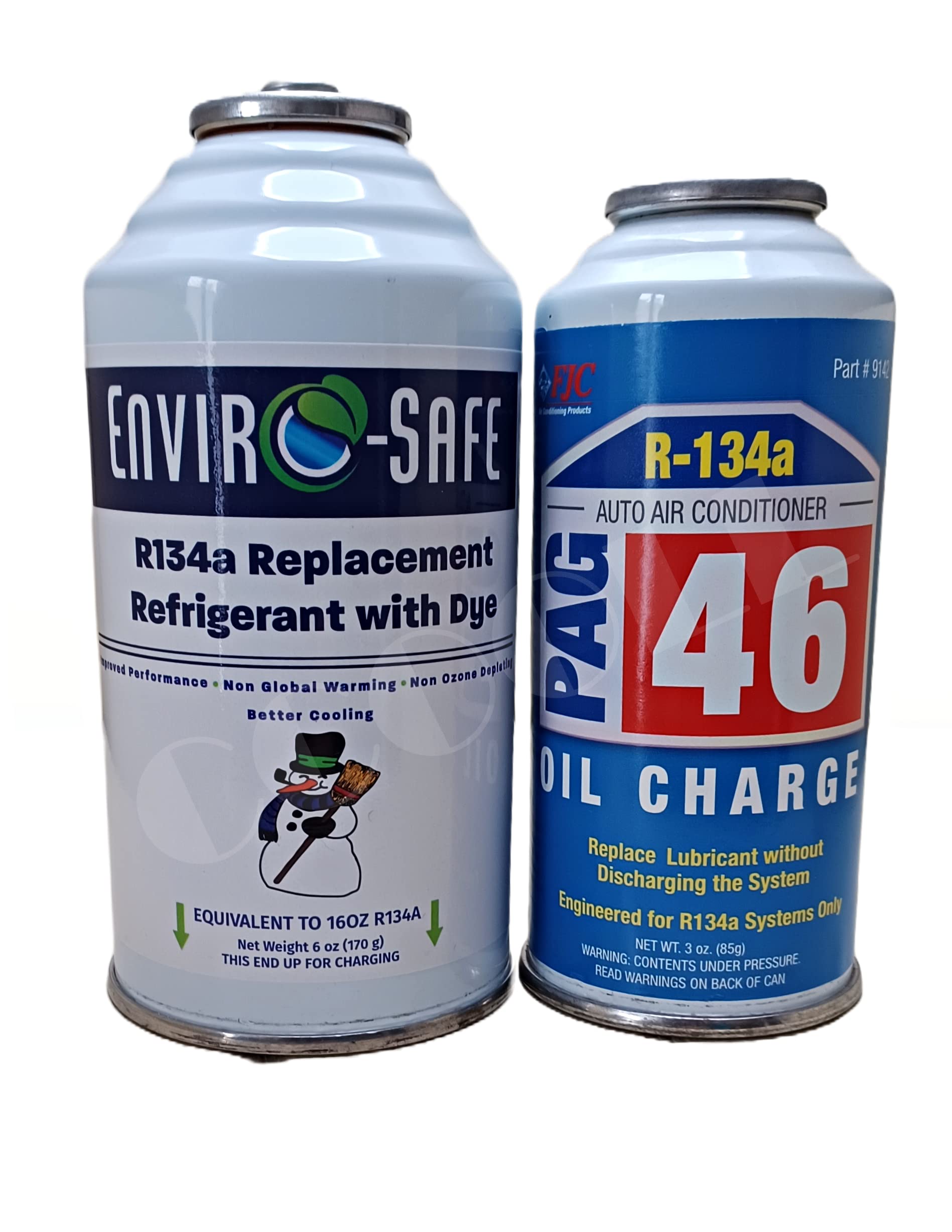 ENVIRO-SAFE R134a Vervangend koelmiddel met airconditioning, gemaakt in de VS, R134a met ventieladapter