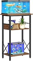 HOOBRO 10 Gallon Aquarium Stand, 3-Tier Fish Tank Stand with Storage Shelf, Sturdy Metal Frame for Reptile Turtle Tanks, Rustic Brown 20.5x11in BF52FT01