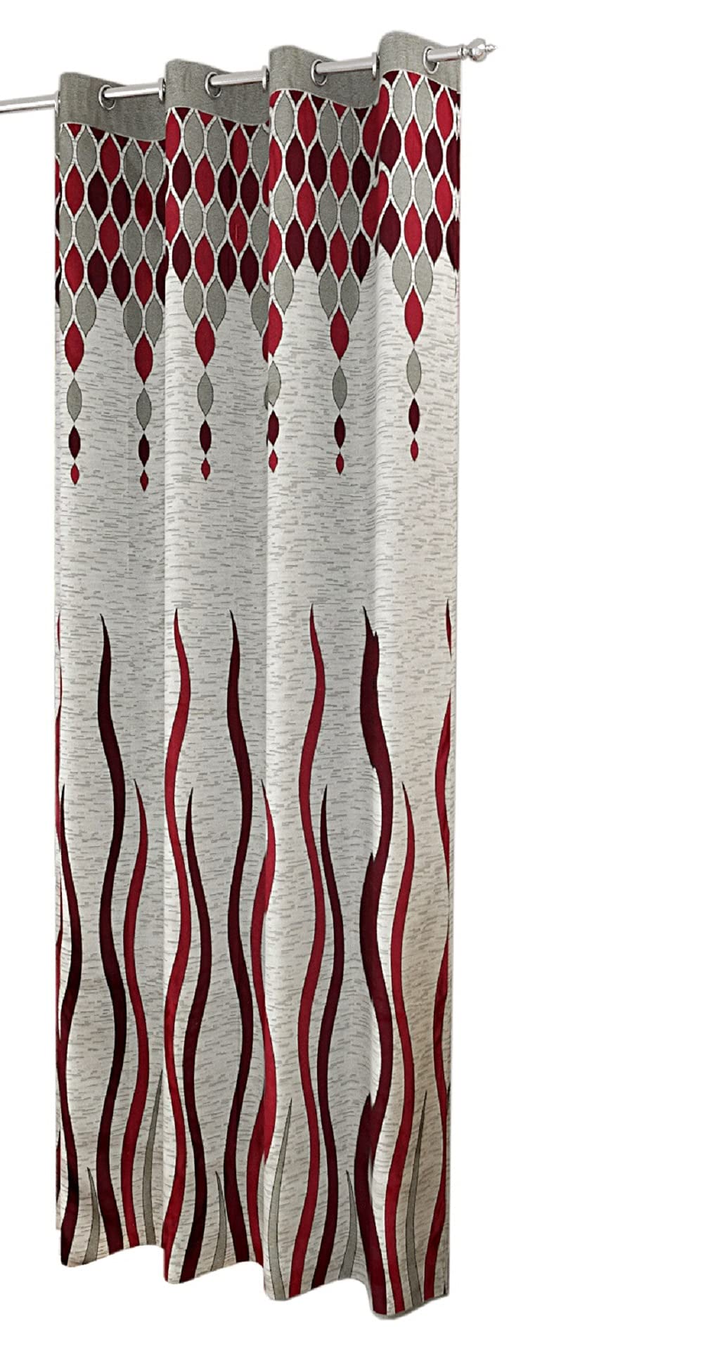FRESH FROM LOOM Jute Curtains for Door 9 Feet Long | Curtain for Big Window | Yarn Weaved Parda | Modern Parde for Living Room Bedroom | Screens with Eyelet Ring | Hypoallergenic (Maroon, 1pc only) (B07BN37LC6) Amazon Price History, Amazon Price Tracker