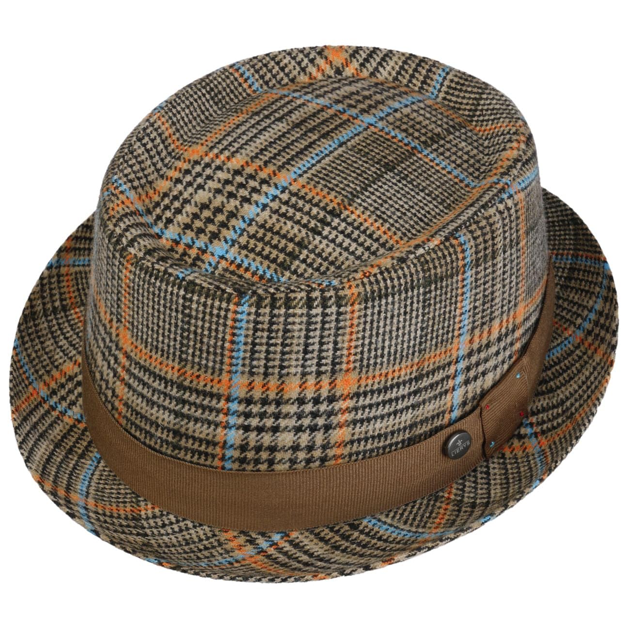 LIERYS Javio Pork-Pie-Hut Karomuster Wollhut Made in Italy Herren