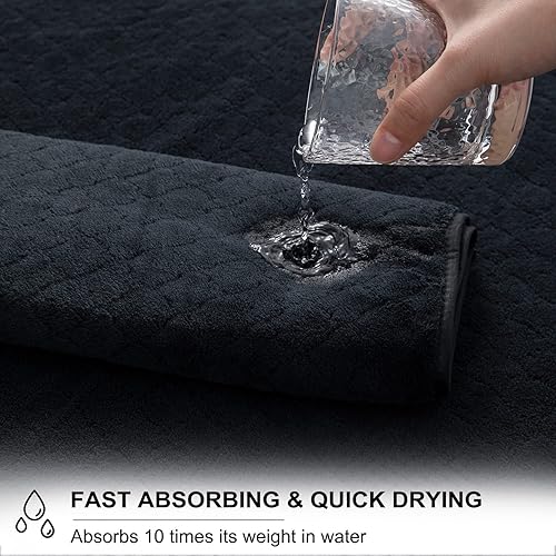 Miniatura 4 de Ycosy Juego de toallas de baño negras de 35 x 70 pulgadas, toalla de baño de lujo de 21.16 ozm, microfibra extra grande, secado rápido, altamente