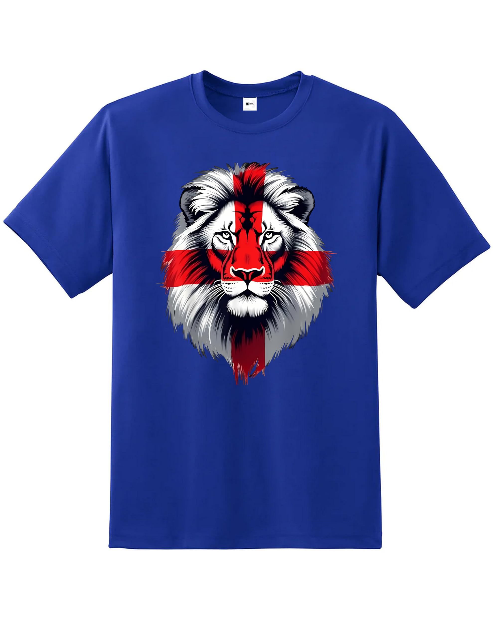English St George Flag Lion Face T-Shirt | England National Pride Top St George’s Cross Graphic Tee | Patriotic Unisex Shirt for Men Women Kids Football Rugby Supporters Fan Apparel UK Royal